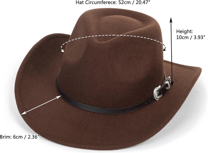 Vikodah Kids Wide Brim Western Cowboy Cowgirl Hat - Boys Girls Felt Fedora Hats for 2-6 Years - Image 4